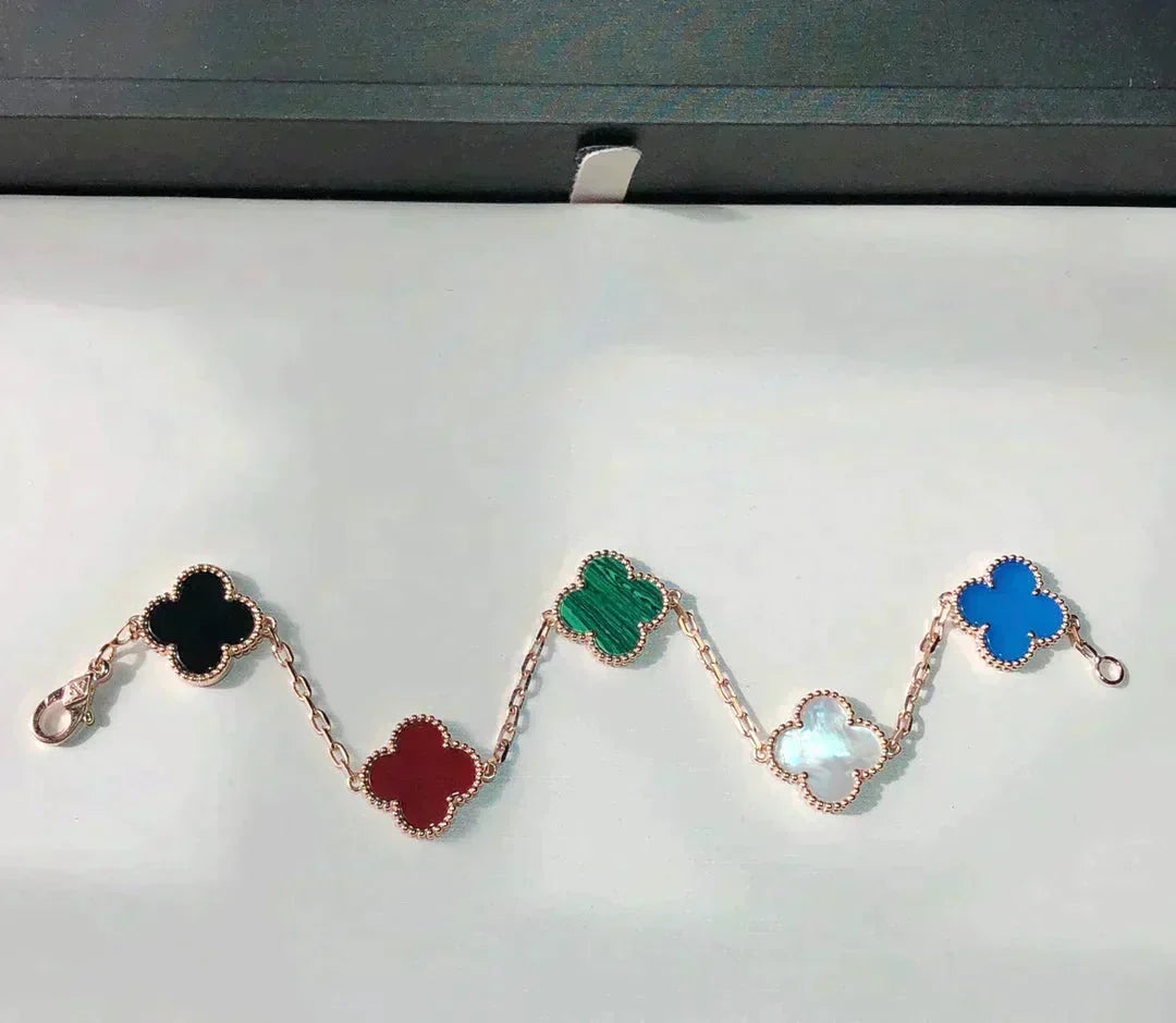 [⭐Maelin]CLOVER 5 MOTIFS MULTICOLOR BRACELET