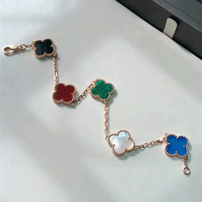 [⭐Maelin]CLOVER 5 MOTIFS MULTICOLOR BRACELET