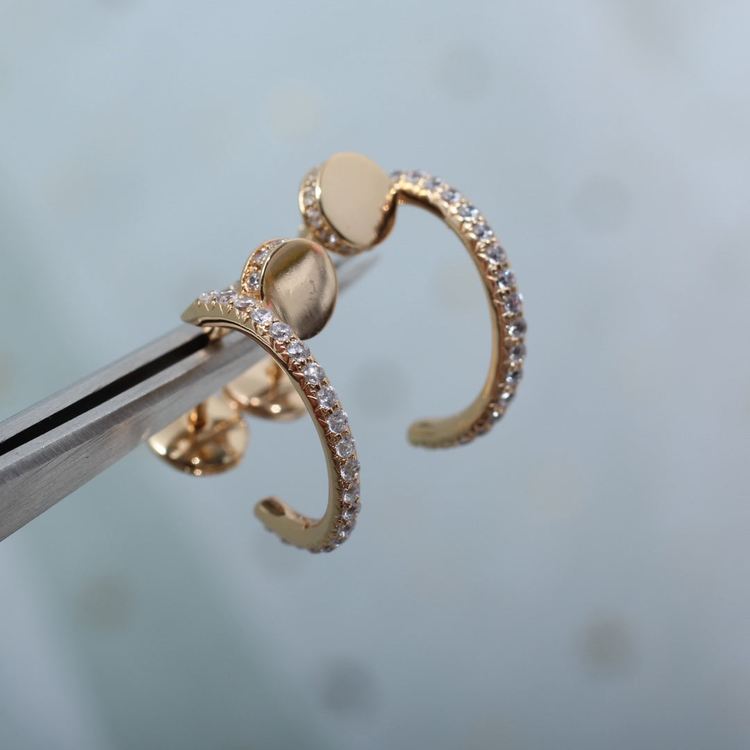 [⭐Maelin]JUSTE EARRINGS 12.75MM PINK GOLD DIAMOND