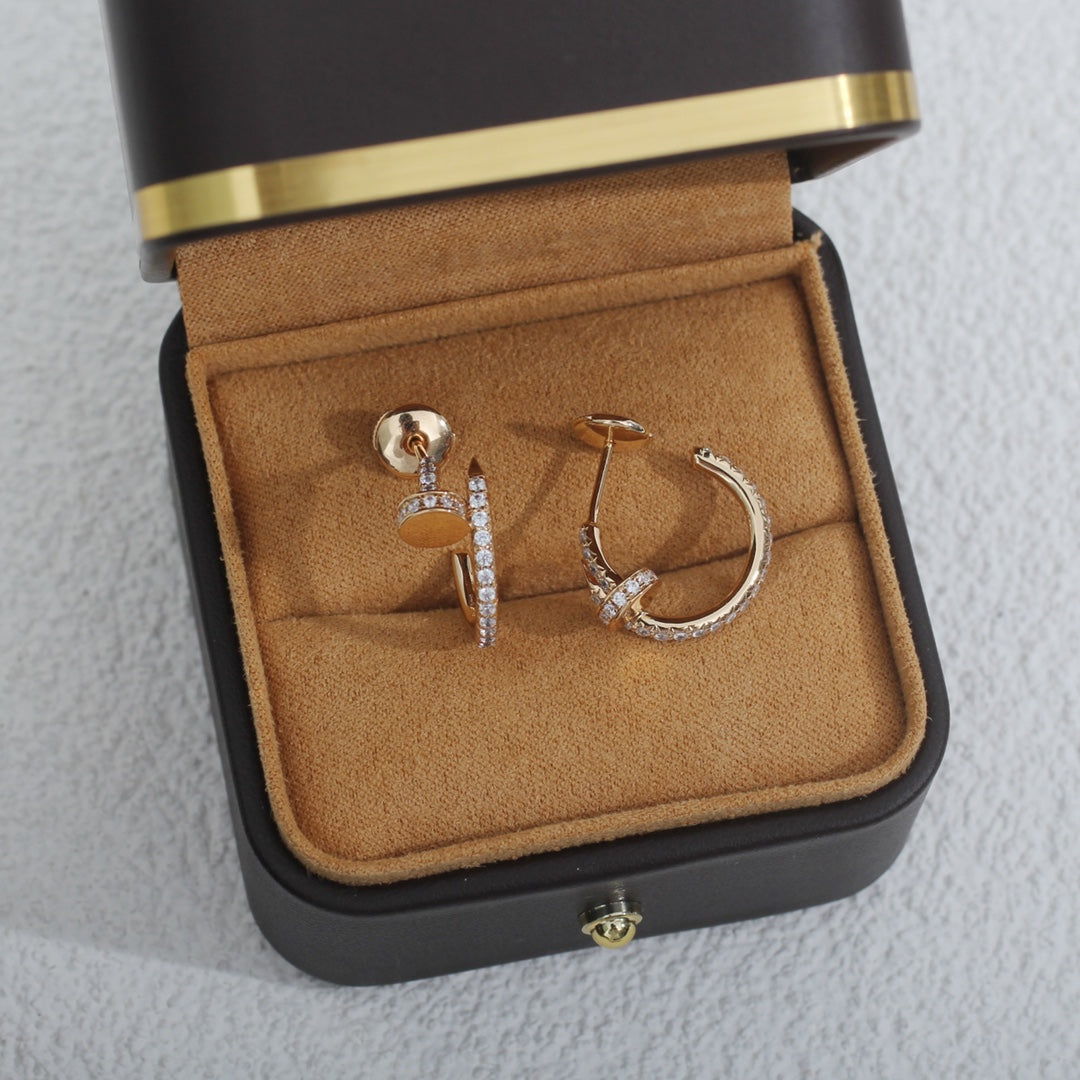 [⭐Maelin]JUSTE EARRINGS 12.75MM PINK GOLD DIAMOND