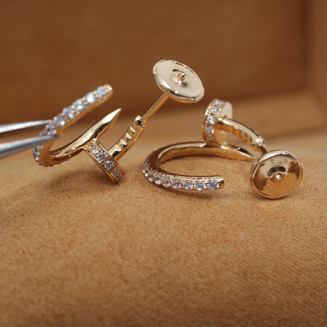 [⭐Maelin]JUSTE EARRINGS 12.75MM PINK GOLD DIAMOND