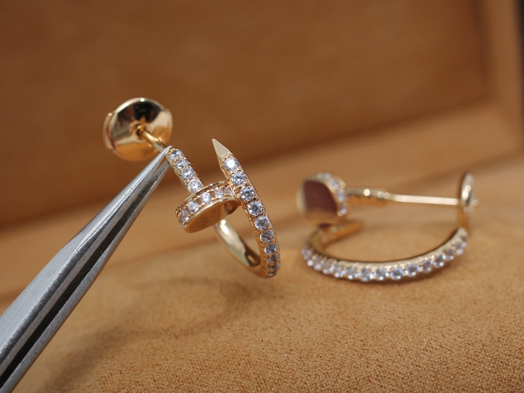 [⭐Maelin]JUSTE EARRINGS 12.75MM PINK GOLD DIAMOND