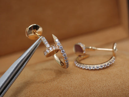 [⭐Maelin]JUSTE EARRINGS 12.75MM PINK GOLD DIAMOND