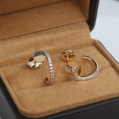 [⭐Maelin]JUSTE EARRINGS 12.75MM PINK GOLD DIAMOND