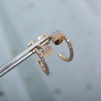 [⭐Maelin]JUSTE EARRINGS 12.75MM PINK GOLD DIAMOND