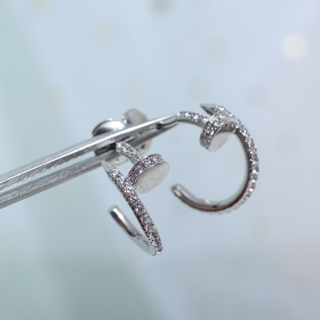 [⭐Maelin]JUSTE EARRINGS 12.75MM SILVER DIAMOND
