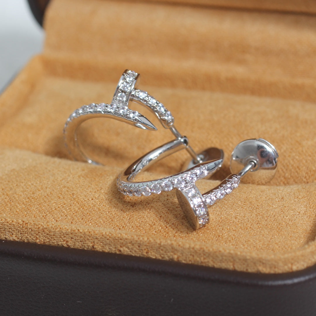 [⭐Maelin]JUSTE EARRINGS 12.75MM SILVER DIAMOND