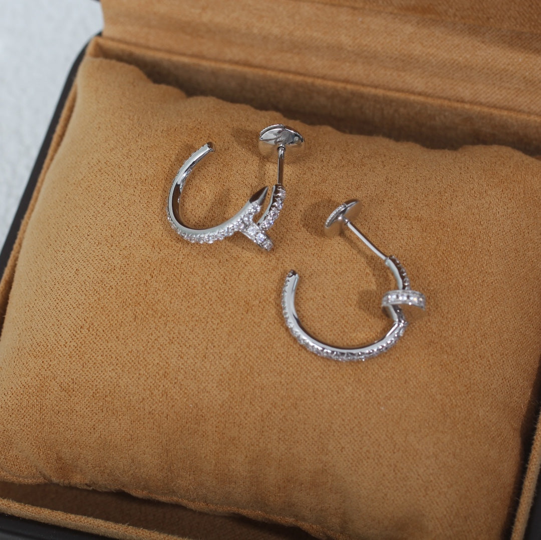 [⭐Maelin]JUSTE EARRINGS 12.75MM SILVER DIAMOND