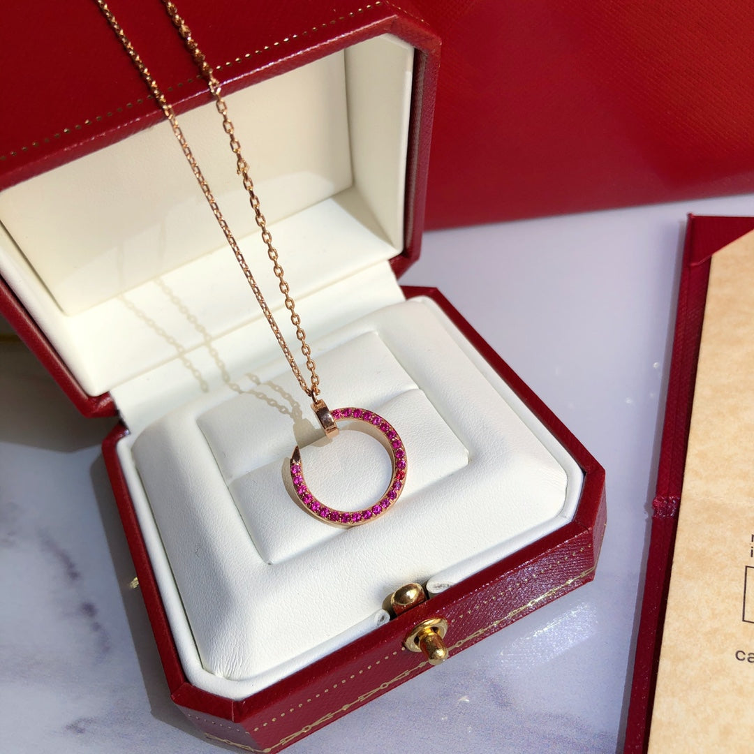 [⭐Maelin]JUSTE NECKLACE GOLD RED DIAMONDS