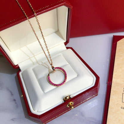 [⭐Maelin]JUSTE NECKLACE GOLD RED DIAMONDS