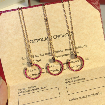 [⭐Maelin]JUSTE NECKLACE GOLD RED DIAMONDS