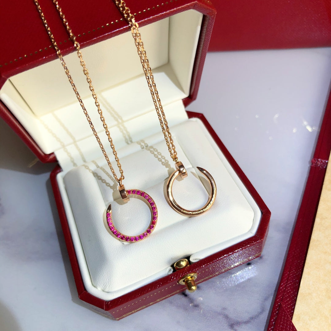 [⭐Maelin]JUSTE NECKLACE GOLD RED DIAMONDS