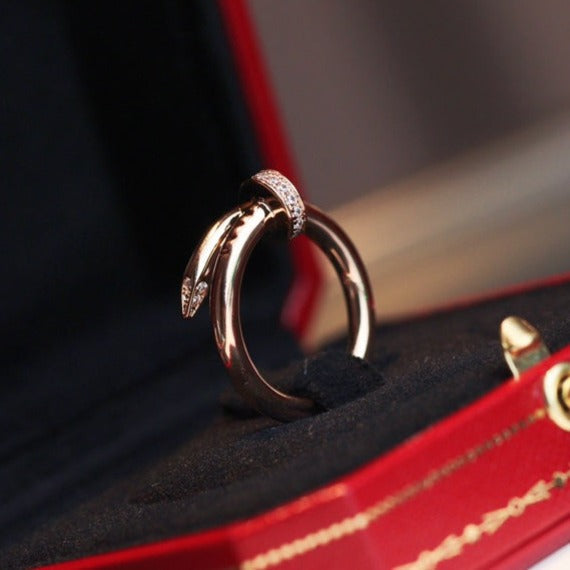 [⭐Maelin]JUSTE RING 2.65MM PINK GOLD DIAMOND