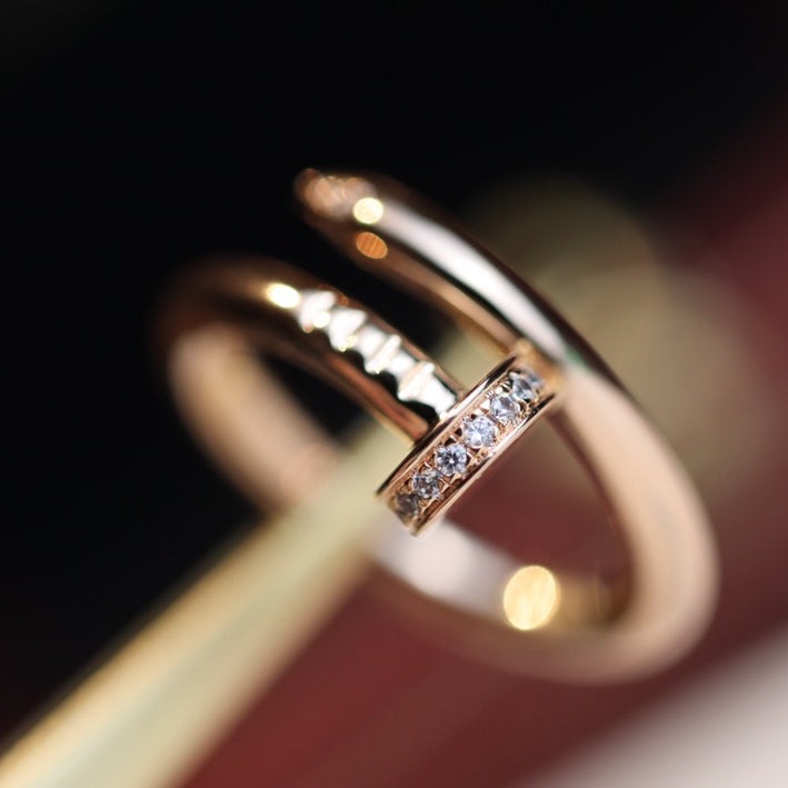 [⭐Maelin]JUSTE RING 2.65MM PINK GOLD DIAMOND