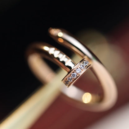 [⭐Maelin]JUSTE RING 2.65MM PINK GOLD DIAMOND