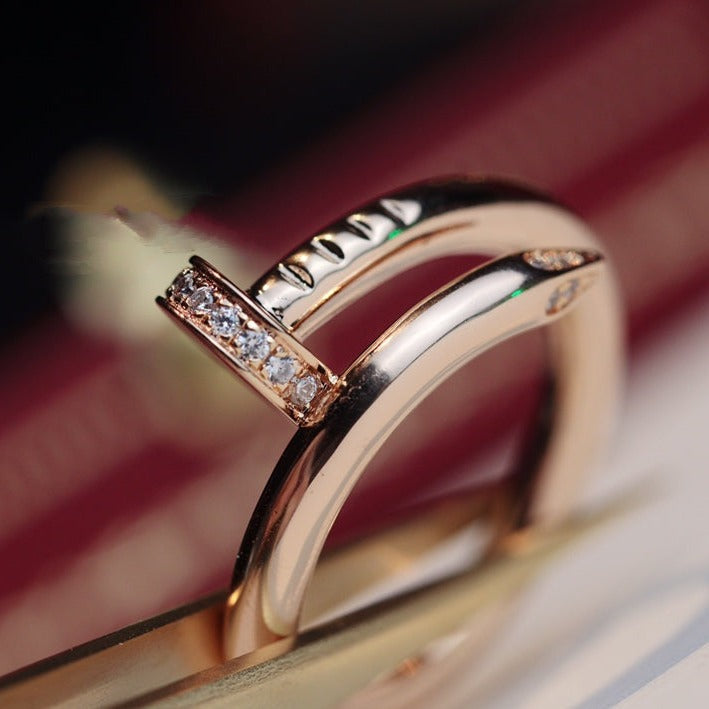 [⭐Maelin]JUSTE RING 2.65MM PINK GOLD DIAMOND