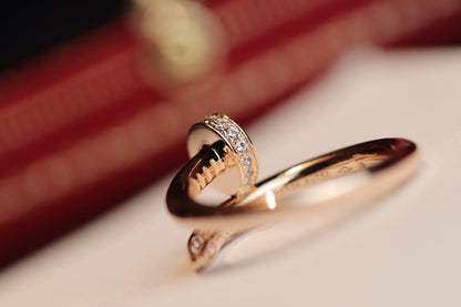 [⭐Maelin]JUSTE RING 2.65MM PINK GOLD DIAMOND
