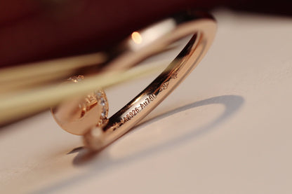 [⭐Maelin]JUSTE RING 2.65MM PINK GOLD DIAMOND