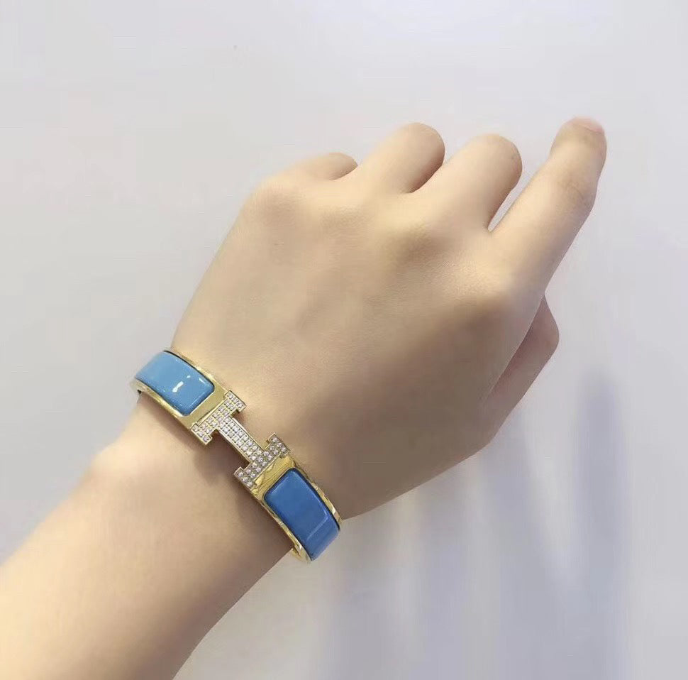 [⭐Maelin]H CLOUD BLUE BRACELET GOLD DIAMOND