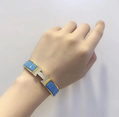[⭐Maelin]H CLOUD BLUE BRACELET GOLD DIAMOND