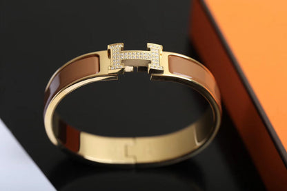 [⭐Maelin]H BRACELET GOLD DIAMOND