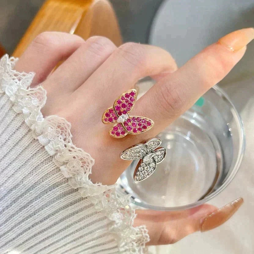 [⭐Maelin]TWIN BUTTERFLY DIAMOND RING