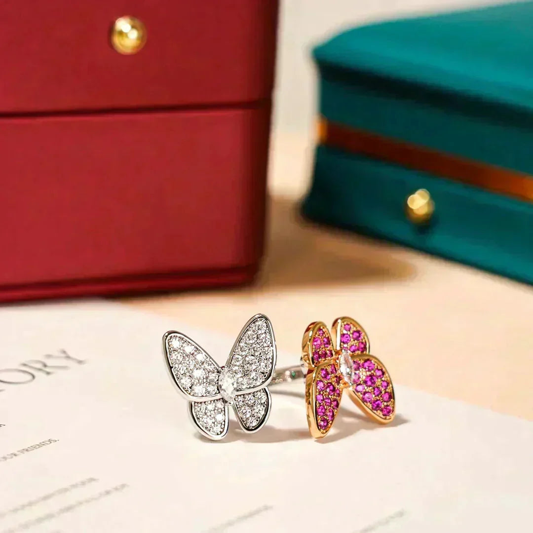 [⭐Maelin]TWIN BUTTERFLY DIAMOND RING