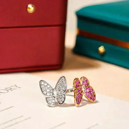 [⭐Maelin]TWIN BUTTERFLY DIAMOND RING
