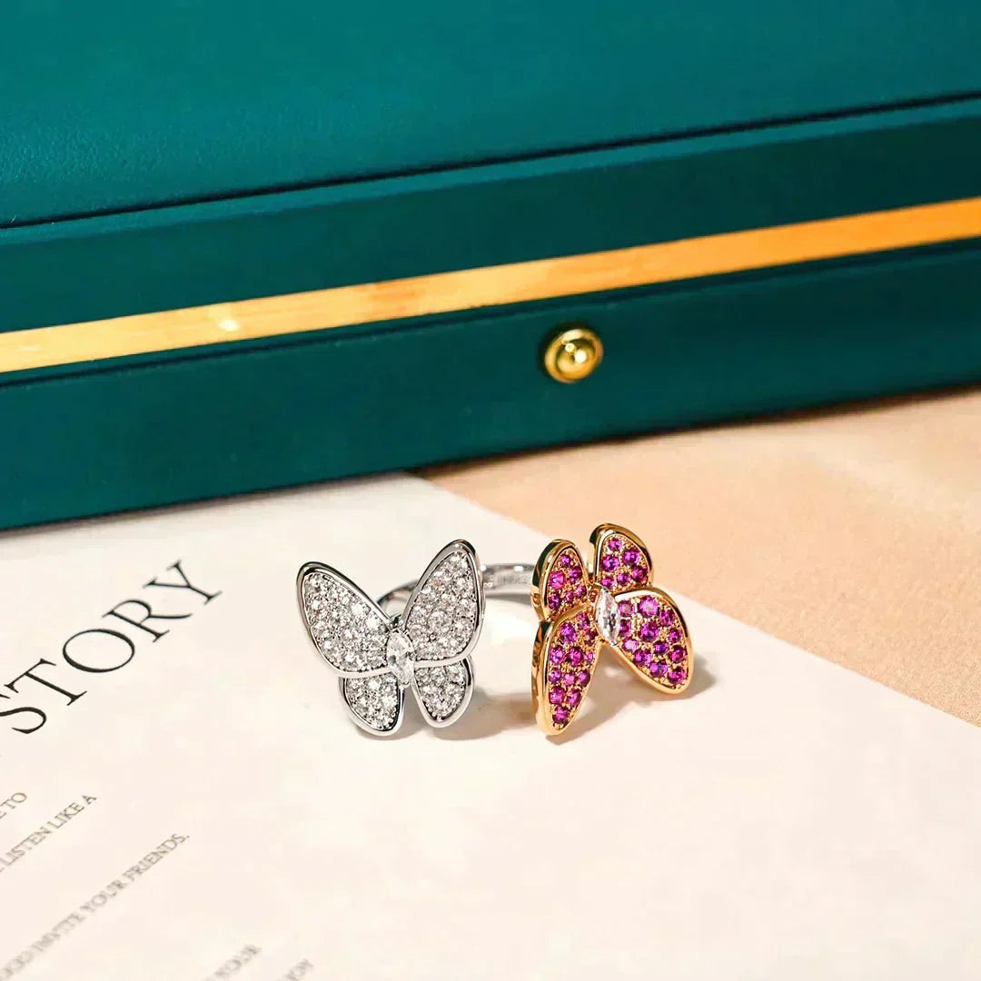 [⭐Maelin]TWIN BUTTERFLY DIAMOND RING