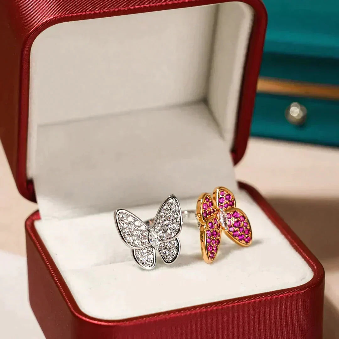 [⭐Maelin]TWIN BUTTERFLY DIAMOND RING