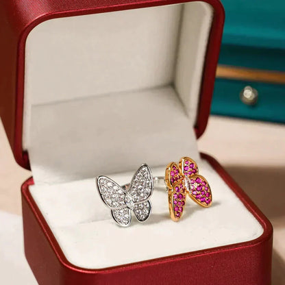 [⭐Maelin]TWIN BUTTERFLY DIAMOND RING