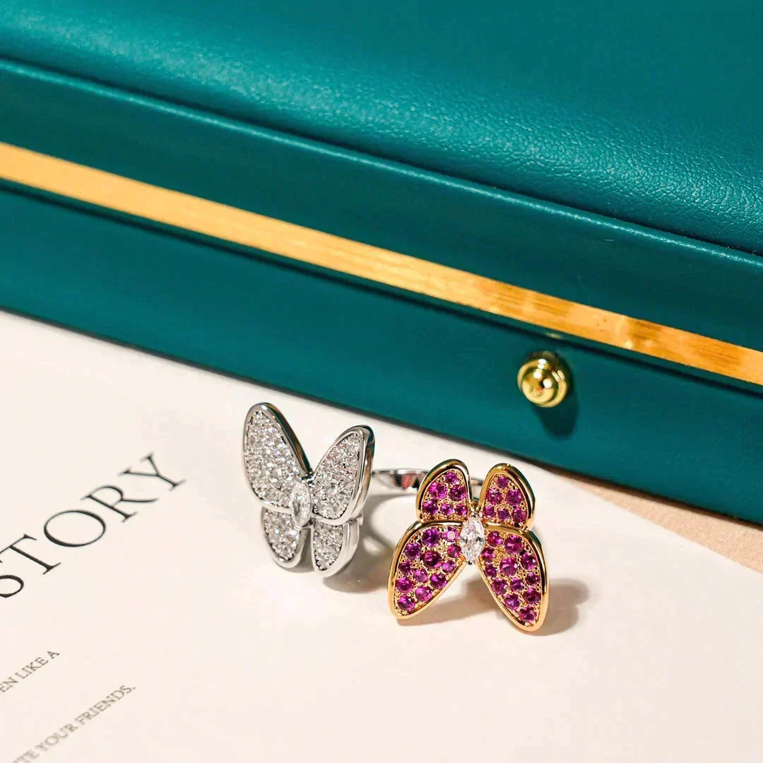 [⭐Maelin]TWIN BUTTERFLY DIAMOND RING