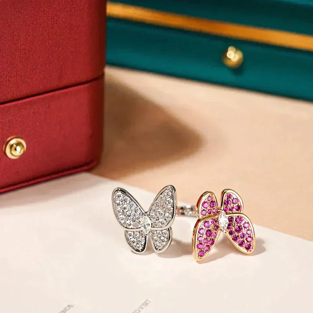 [⭐Maelin]TWIN BUTTERFLY DIAMOND RING