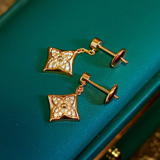 [⭐Maelin]STAR DIAMONDS EARRINGS GOLD