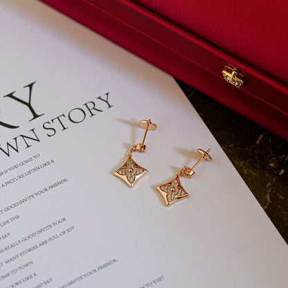 [⭐Maelin]STAR DIAMONDS EARRINGS GOLD