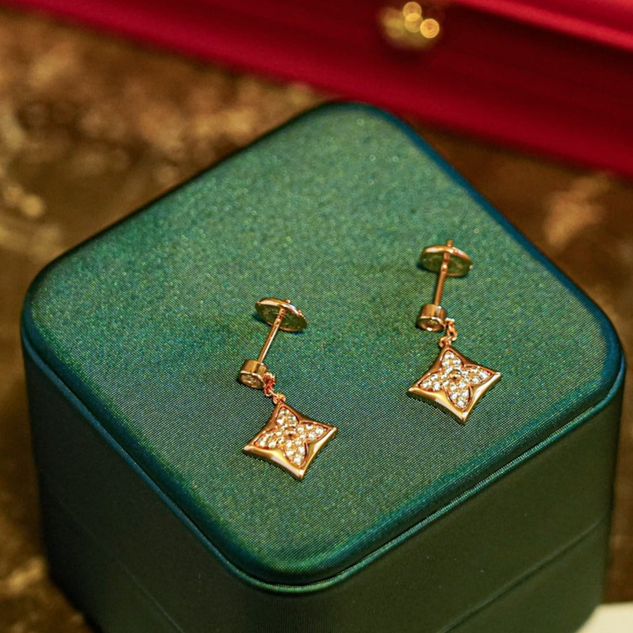 [⭐Maelin]STAR DIAMONDS EARRINGS GOLD