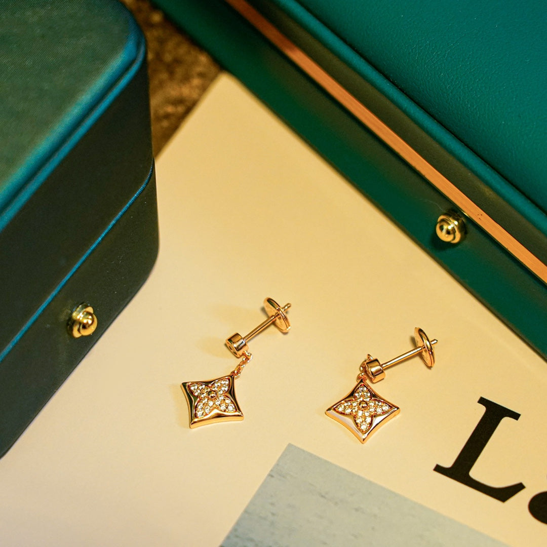 [⭐Maelin]STAR DIAMONDS EARRINGS GOLD