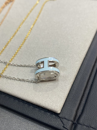 [⭐Maelin]POP H LIGHT BLUE NECKLACE