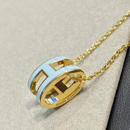 [⭐Maelin]POP H LIGHT BLUE NECKLACE