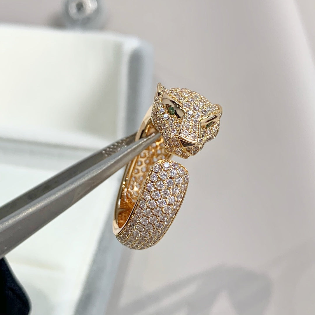 [⭐Maelin]PANTHERE PINK GOLD DIAMOND RING