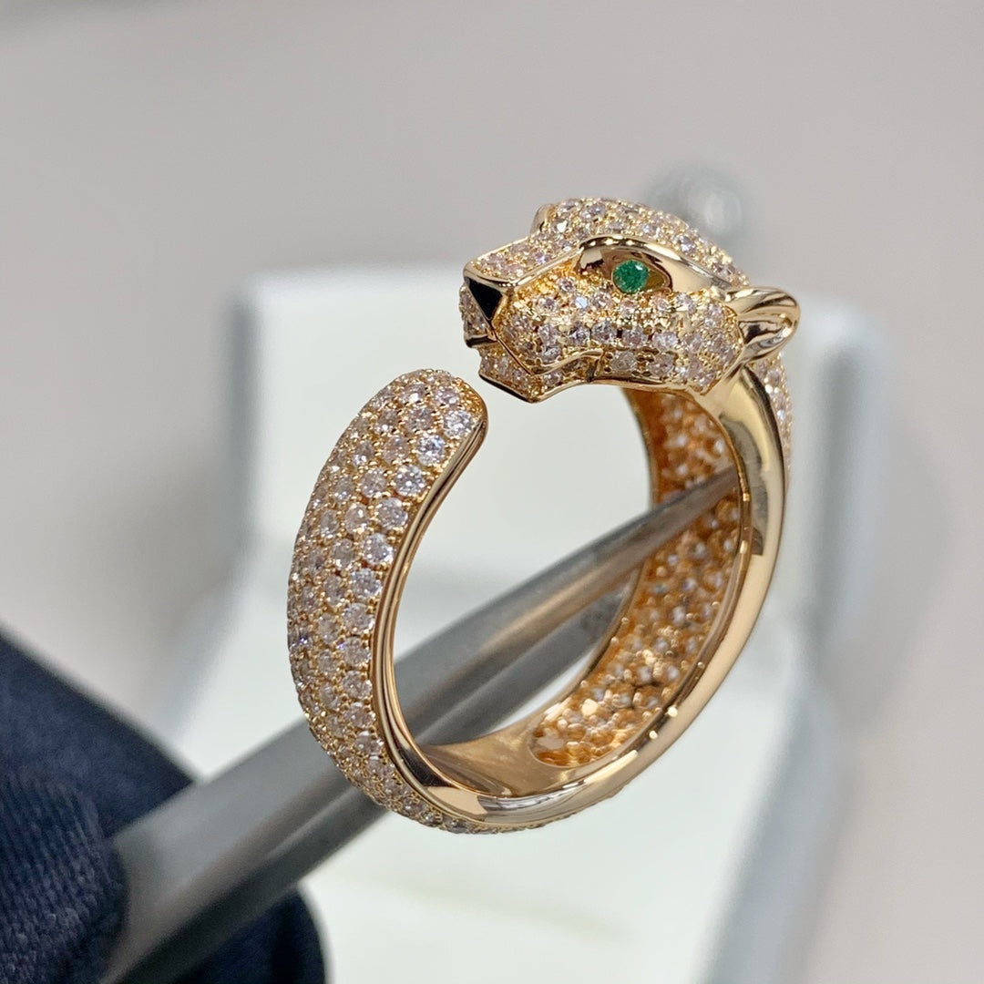 [⭐Maelin]PANTHERE PINK GOLD DIAMOND RING