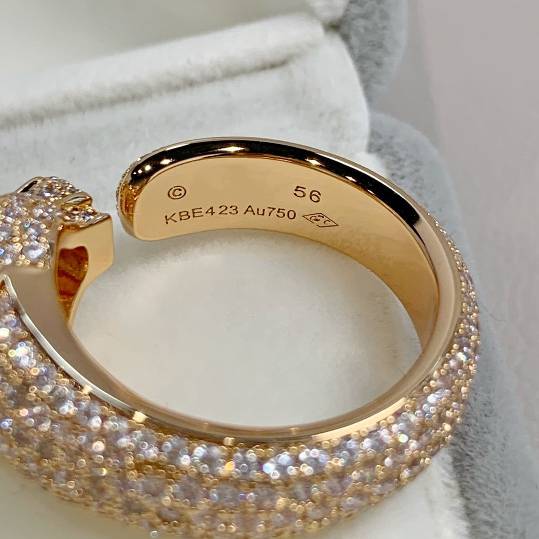 [⭐Maelin]PANTHERE PINK GOLD DIAMOND RING
