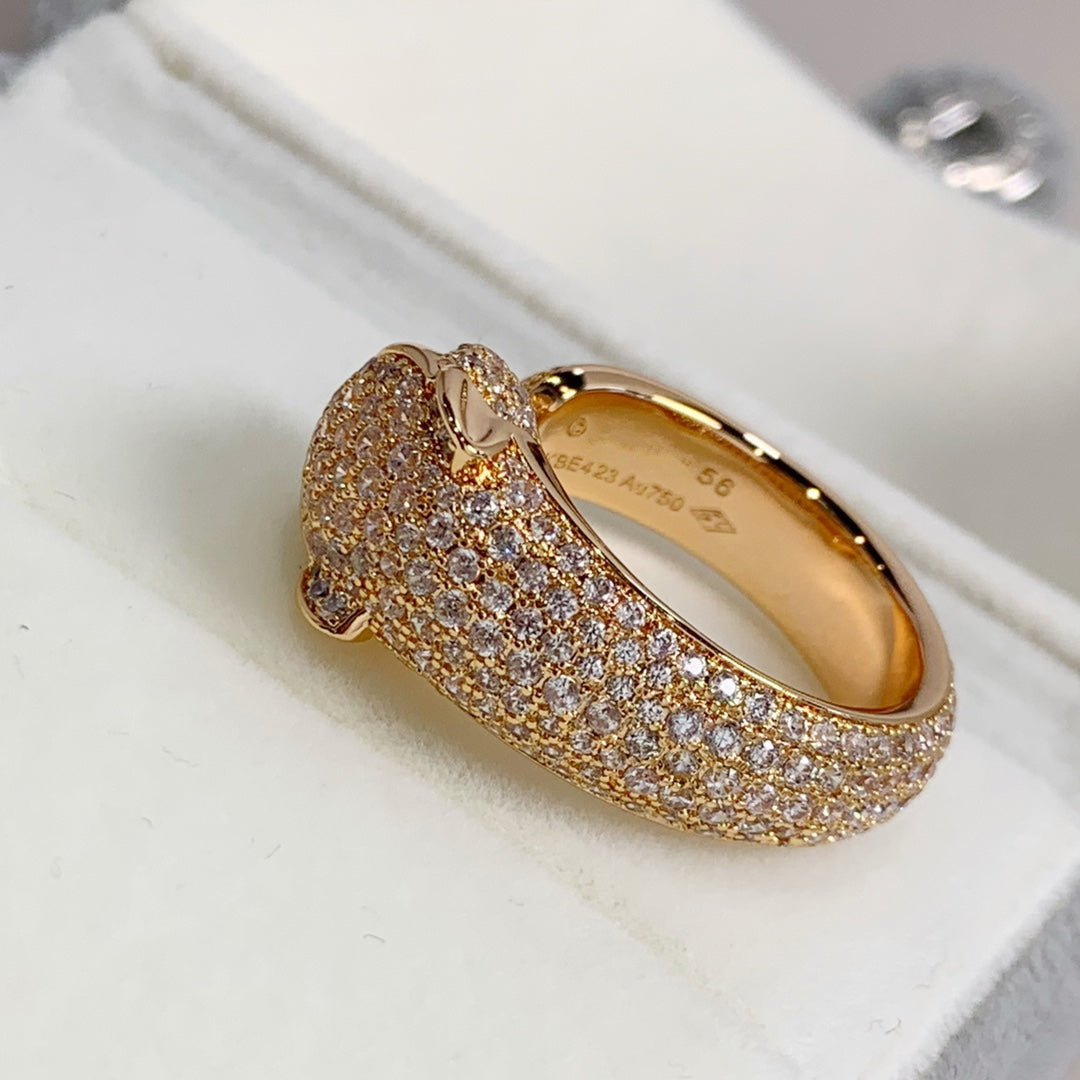 [⭐Maelin]PANTHERE PINK GOLD DIAMOND RING