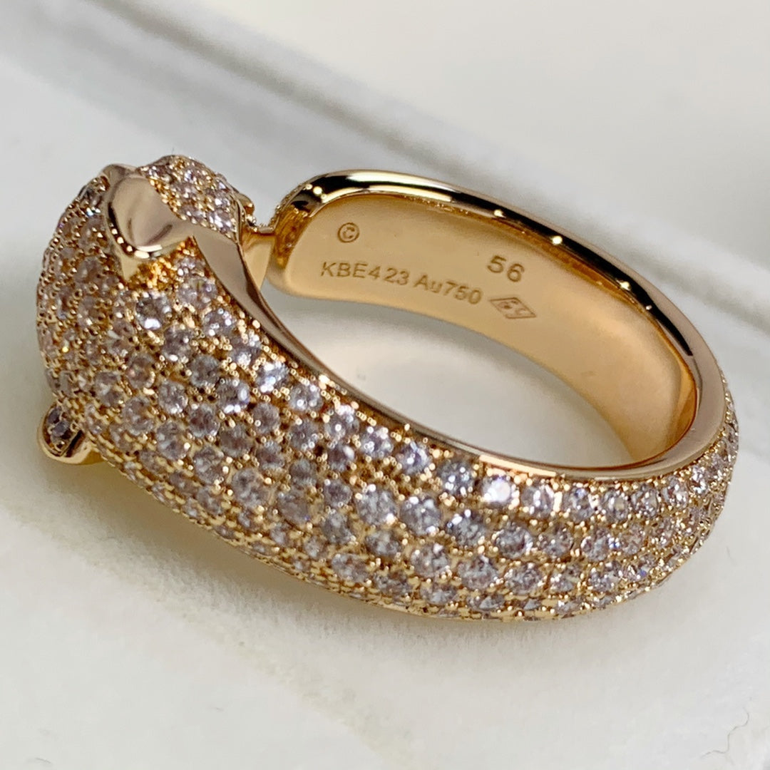 [⭐Maelin]PANTHERE PINK GOLD DIAMOND RING