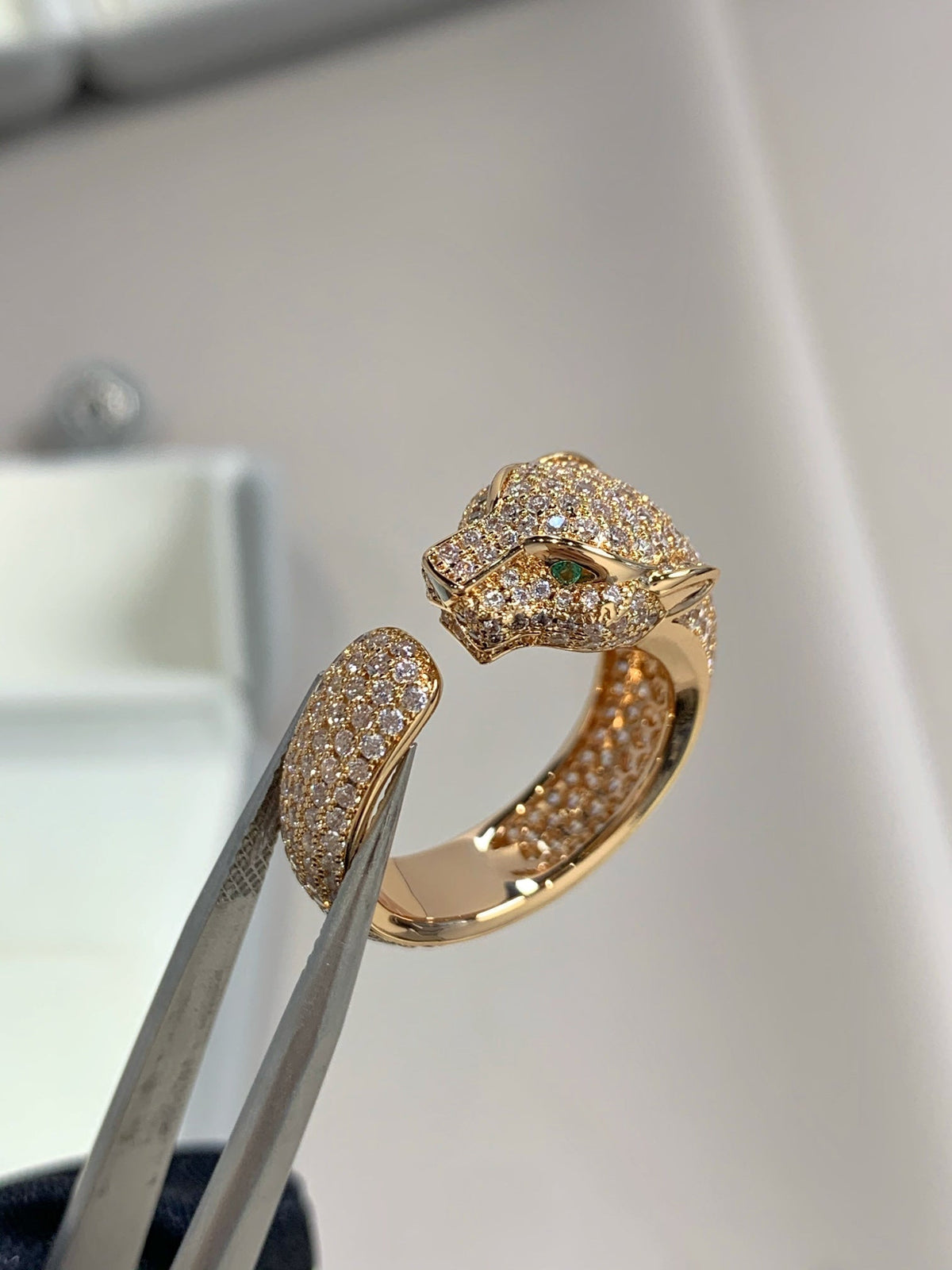 [⭐Maelin]PANTHERE PINK GOLD DIAMOND RING
