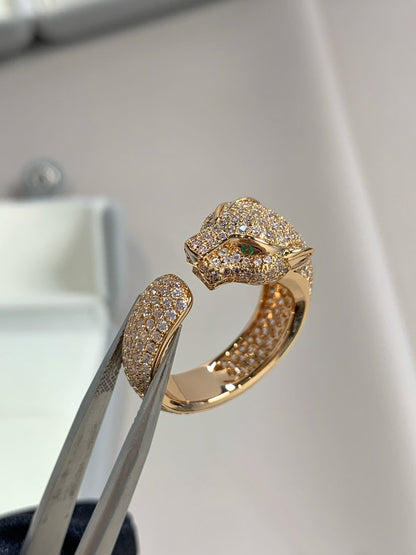 [⭐Maelin]PANTHERE PINK GOLD DIAMOND RING