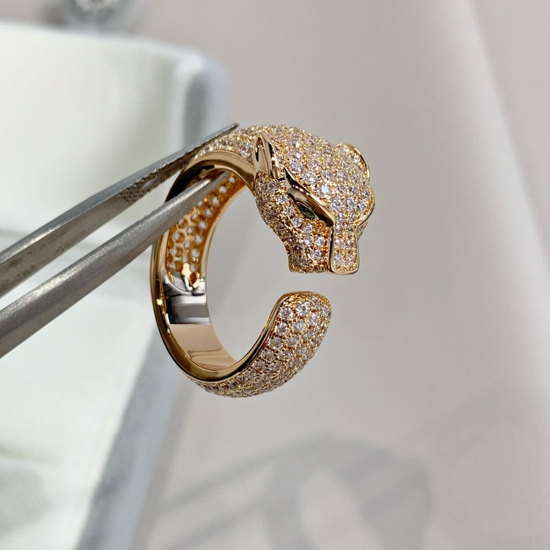 [⭐Maelin]PANTHERE PINK GOLD DIAMOND RING