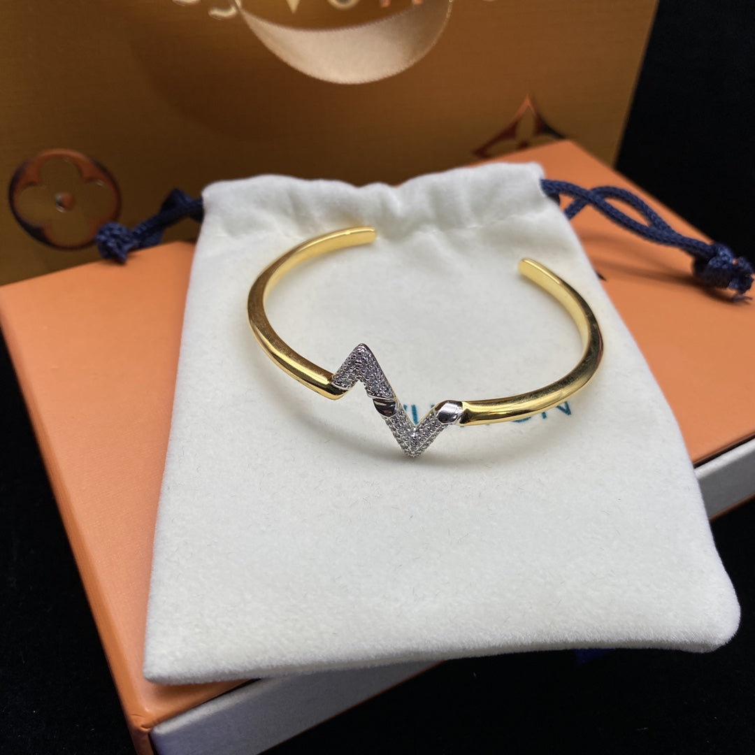 [⭐Maelin]VOLTE UPSITE DOWN DIAMOND GOLD OPEN BRACELET
