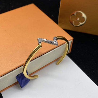 [⭐Maelin]VOLTE UPSITE DOWN DIAMOND GOLD OPEN BRACELET