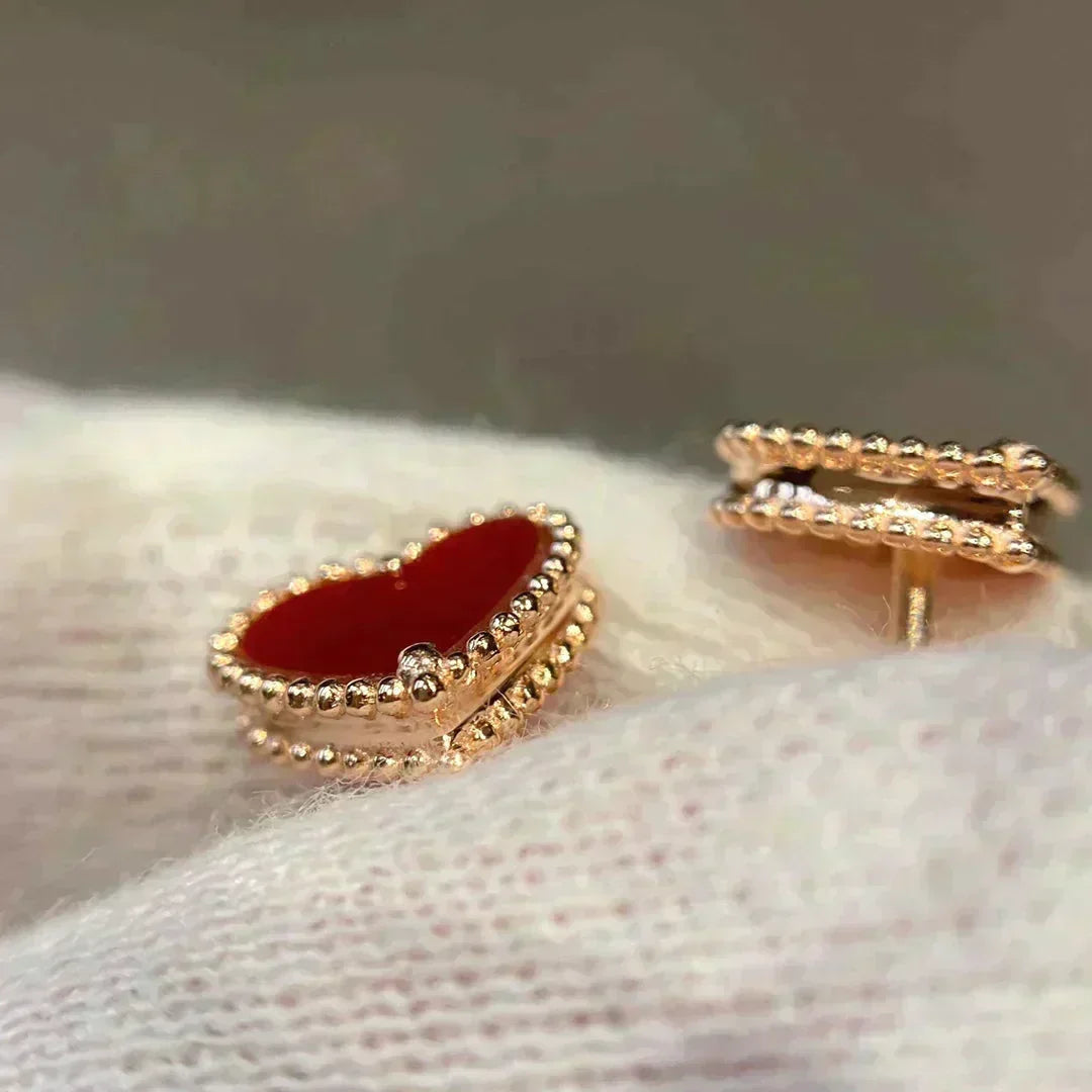 [⭐Maelin]HEART CARNELIAN STUD EARRINGS